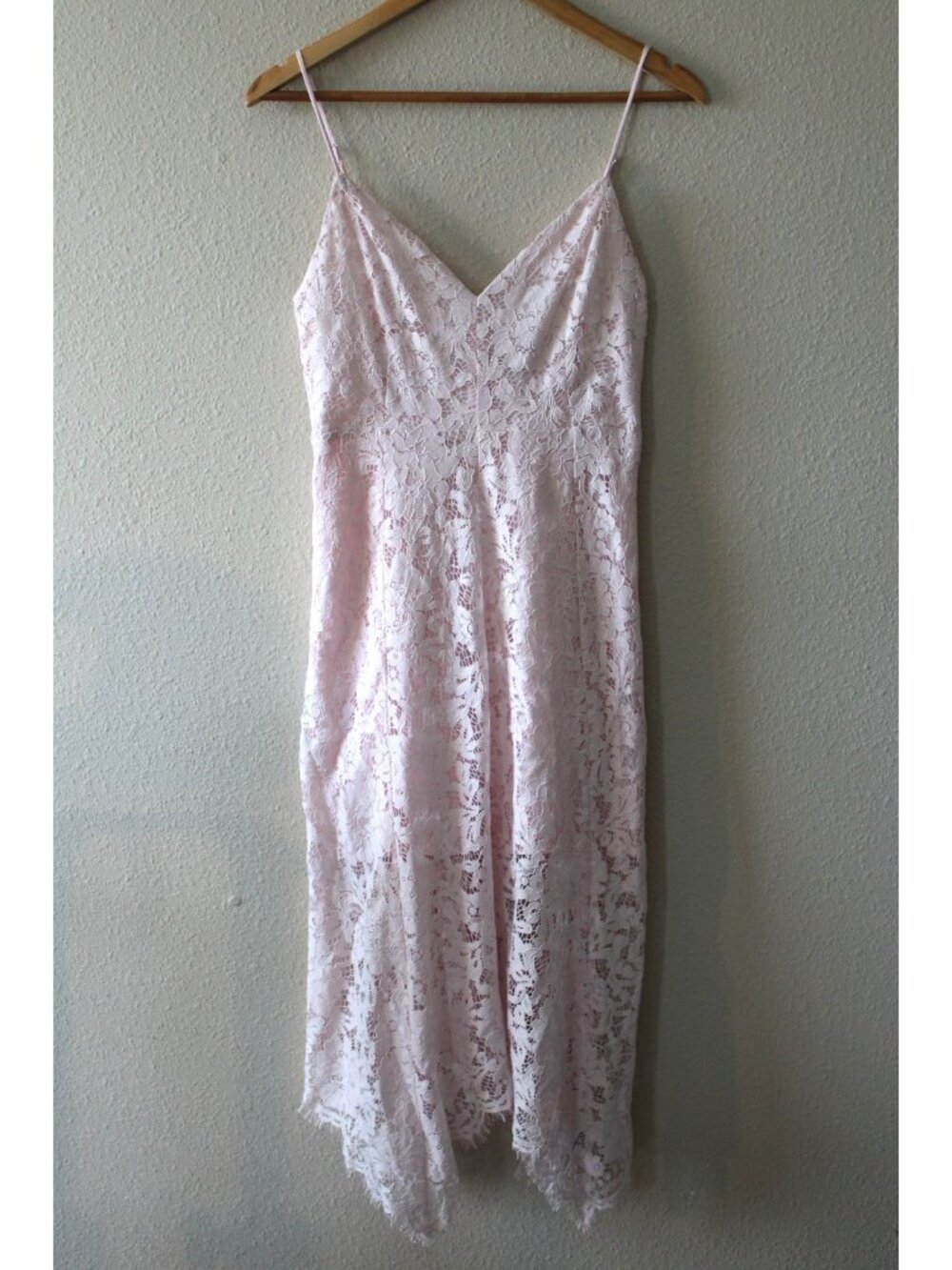 Lulus Womens Light Pink Lace Sleeveless Midi Dress L